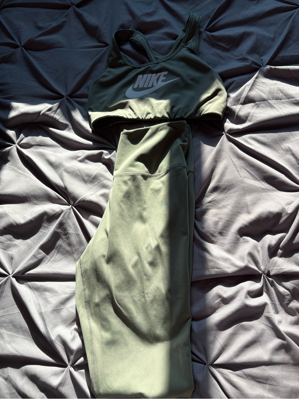 Nike Olive Active Bra and Leggings Set
